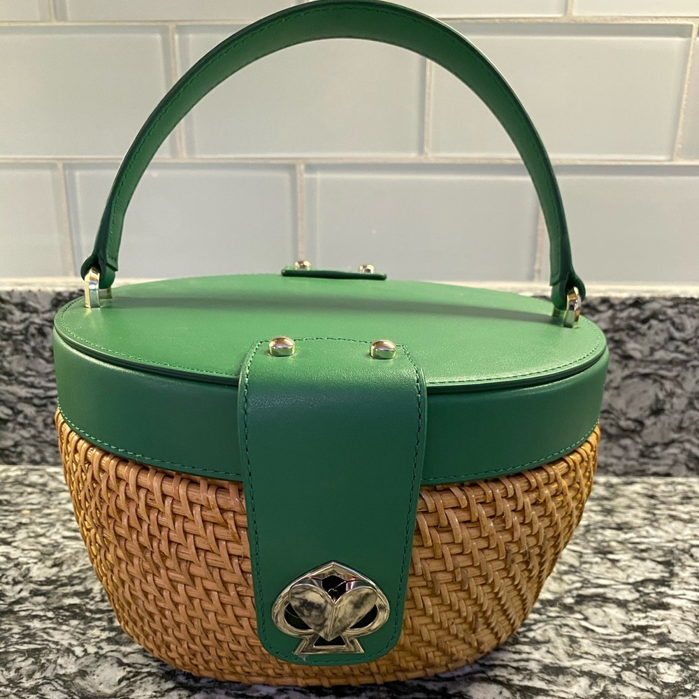 Kate Spade Rose Medium Handle Basket Bag in Green